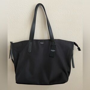 NWT black botkier travel tote bag zippered tassels